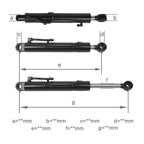 Estructura estándar de doble acción del cilindro del brazo del excavador Assy cilindro de aceite hidráulico