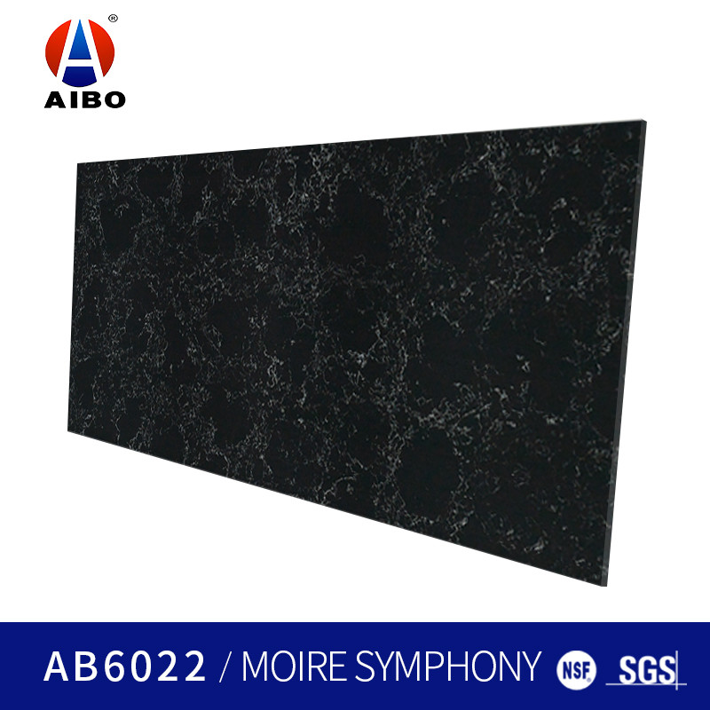 Кислотоупорные твердые черные Countertops кварца с аттестацией SGS NSF