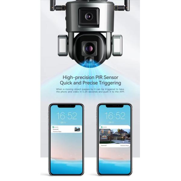 4K Solar Human Double Lens Surveillance Camera with Onboard Storage and Solar Power