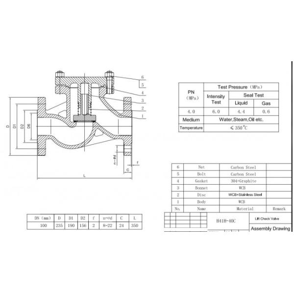 DIN Cast Iron / Steel Lift Double Flanged Ball Check Valve , Non Return Valve
