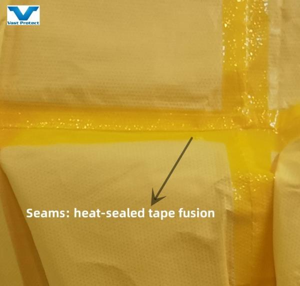 Yellow Disposable Protective Chemical Overall CE Coveralls without Shoe Cover OEM/ODM