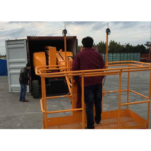16 Meter 2WD Articulated Hydraulic Boom Lift With 230kgs Capacity 180 Return Platform