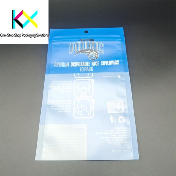 Customization Medical Mask Products Packaging Pouches Up To 11 Colors BOPP/PE Materials