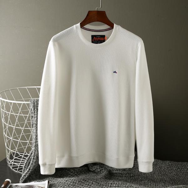 O-Neck Embroidered Men's Round Collar Sweater Terry Pullover Unlined and Workmanship