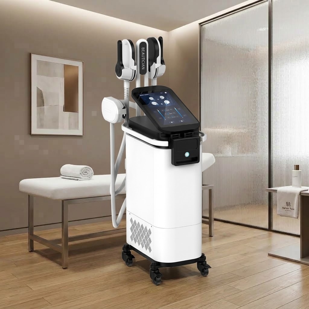 Salon Use Vertical EMS Sculpting Machine 4 Handle Slimming Body Shaping