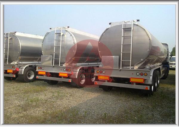 Elliptical Vessel Shape Fuel Tanker Semi Trailer 7500kgs Tare Weight High Safety