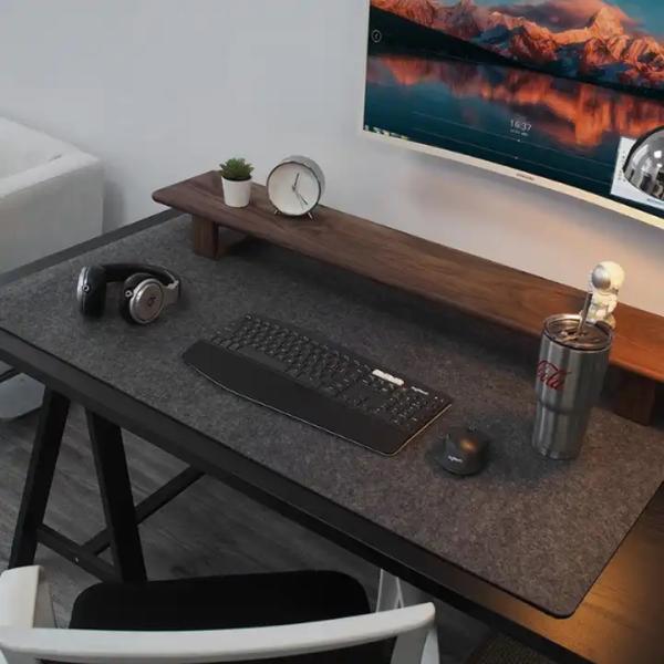 Private Mold Yes Custom Logo Non-slip Felt Desk Mat for Large Extended Office Desk