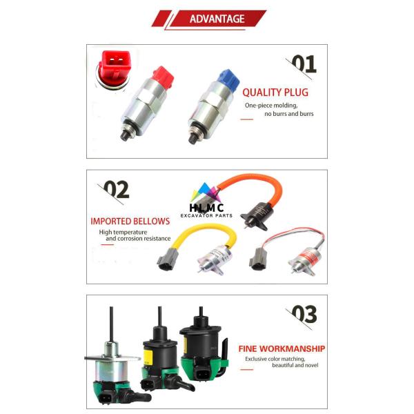716-30255 71630255 JCB 3CX 4CX 12V DC Fuel Stop Flameout Shut Off Solenoid Valve