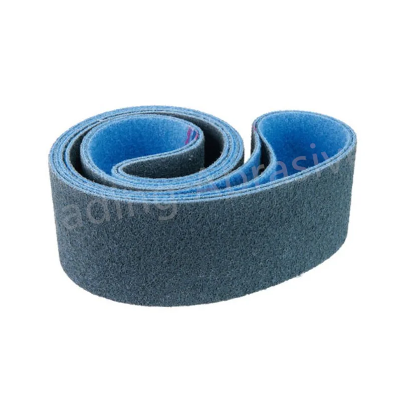 Nylon Blue Nonwoven 100mm Sanding Belts 75 X 457 For Drum Sander
