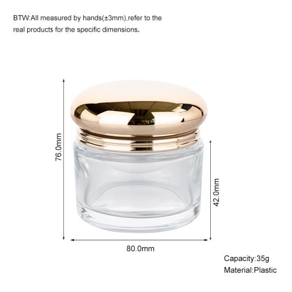 35g Cylindrical Transparent Empty Cream Jar Cream Jars Cosmetic Packaging
