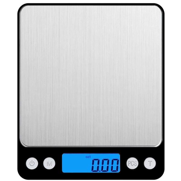 Plateforme de pesage en acier inoxydable de 3 kg en noir J R argenté supérieur noir