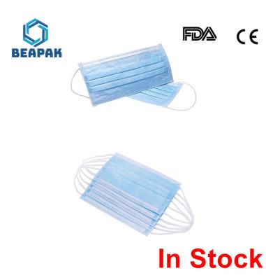 Disposable Face No Breathing Valve3 Ply Face Mask Breathable Non-woven