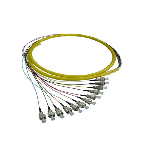 FCUPC 12 core Singlemode Fiber Optic Pigtail Staggered Or Same Length