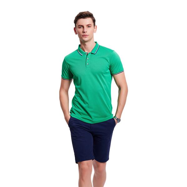 Flyita Curto-Sleeved a camisa magro do polo T da cor sólida do homem ocasional