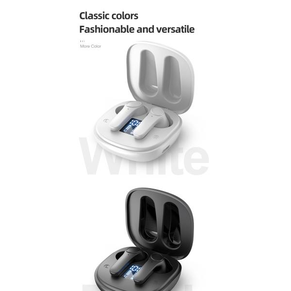 V5.2 Bluetooth Version Stereo Waterproof Gaming Sport Earphone with Digital Display In-Ear BT Headphones and Wireless Earbuds