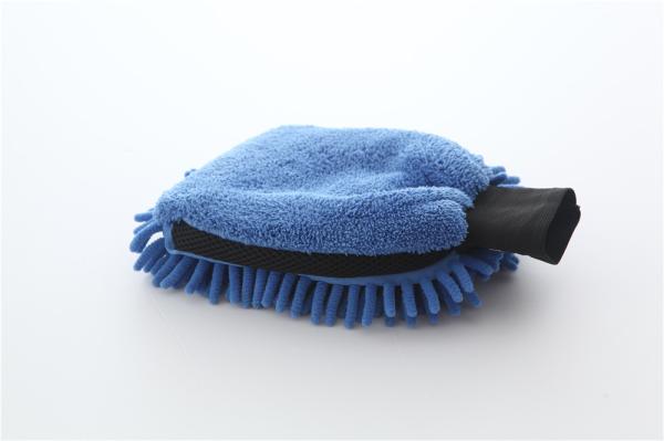Blue color microfiber plush chenille car cleaning detailing house cleaning wash mitts/gloves