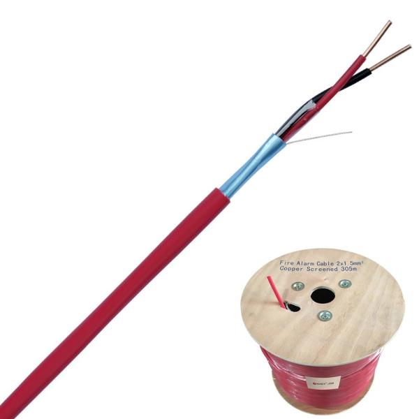 Fire Alarm Cable LPCB EN50200 PH30/120 Shielded 2 Core 1.5mm2 PVC Jacket for Systems