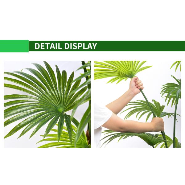 Green Palm Artificial Landscape Trees Potted Plants 120cm With Black Pot No Clor Fading