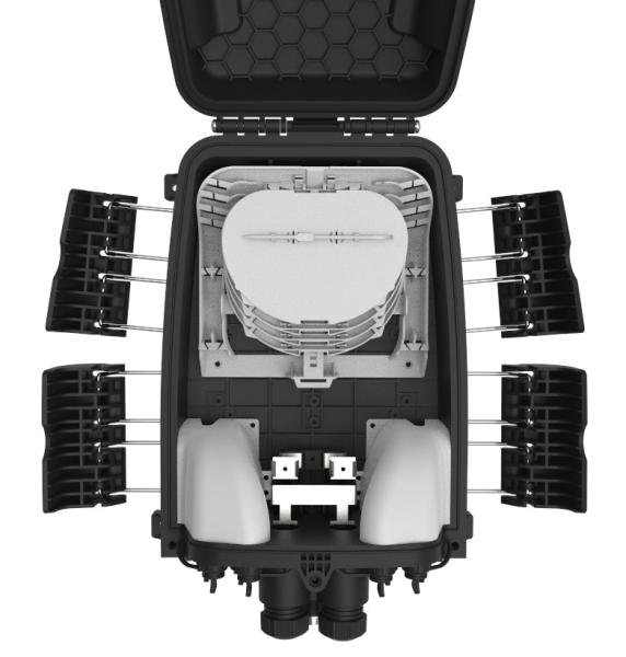 Pre-connectorized Optical Fiber Distribution Box  GFS-16QX IP68 378*255*136mm 16 pre-connected adapter aerial-mount