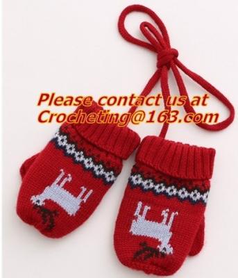 100% acrylic knitted baby lovely jacquard glove, New Product Acrylic Cotton Jacquard Knitt