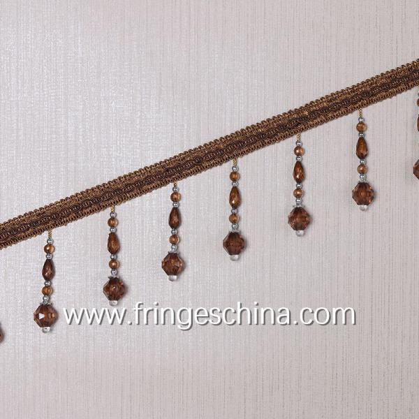 Handmade fashionable chain beads lace tassels fringes for curtain/sofa/pillow decoration