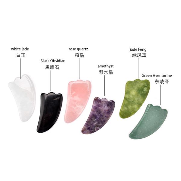 14×5CM Green 100% Real Genuine Jade Roller Gua Sha Set Eyes Face Slimming