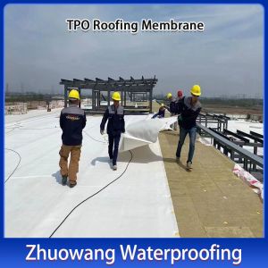 1.2-2.0mm Waterproof Tpo Roofing Membrane High Tensile For Steel & Concrete