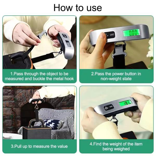 Travel Hanging Bag Power Battery Digital LCD Display Electronic Luggage Scale for Suitcase 50kg Maximum Weight Recommendation