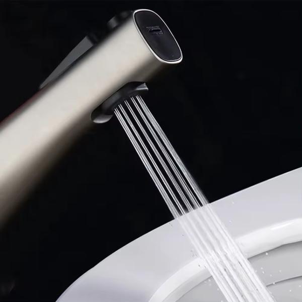 Wall Mounted Toilet Handheld Bidet Sprayer Hand Bidet Faucet with Dual Retractable Nozzle