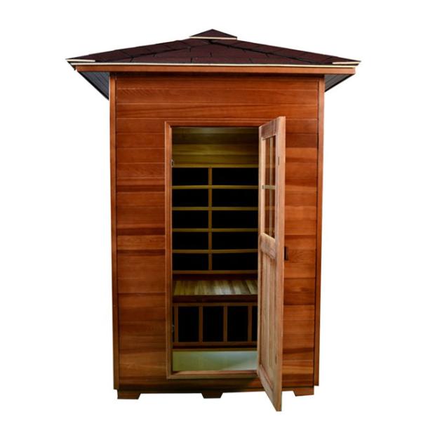 2 Person Freestanding Outdoor Dry Sauna Room Canadian Hemlock Wood