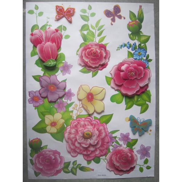 PVC / Vinyl / Paper 3216 Removable Vinyl 3d Wall Decoration Stickers Used for Glass