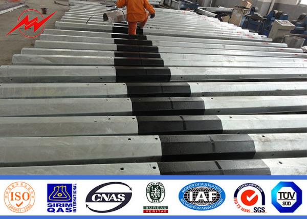 Two Section 3.8mm Metal Power Pole Traditional Column With FRP And Bitumen