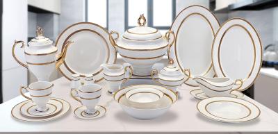 62 pcs handle full  gold  dinner set