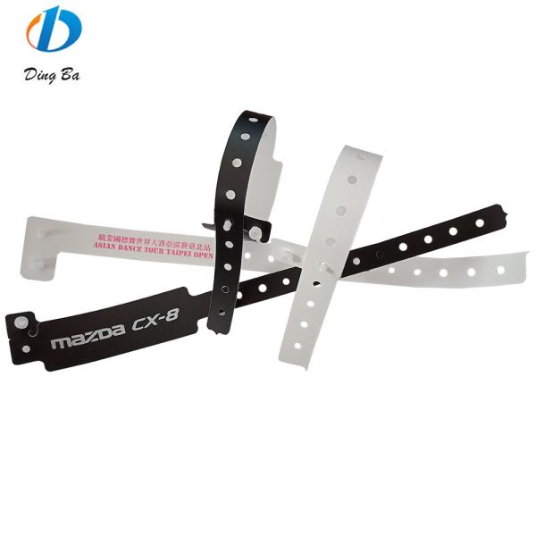 Unisex Custom Plastic Wristbands for Meeting Occasion at Festival Events in Red Color