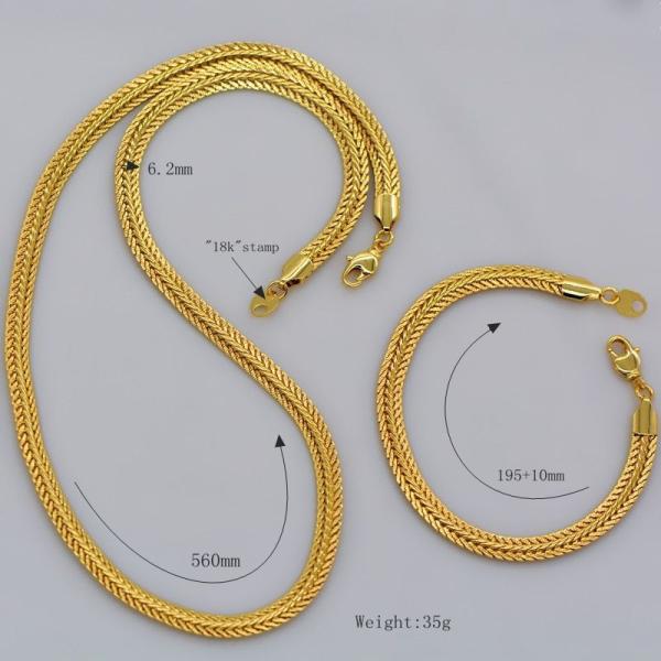 Korean Fishbone chain New Trendy Suitable for men and women Jewelry 18K Real Gold Plated