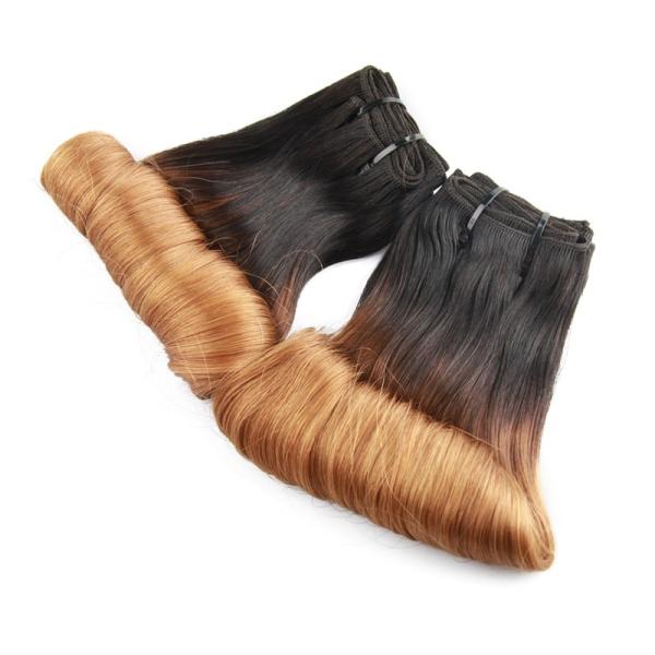 Ombre Egg Curly Fumi Virgin Hair / Super Double Drawn Hair Extensions