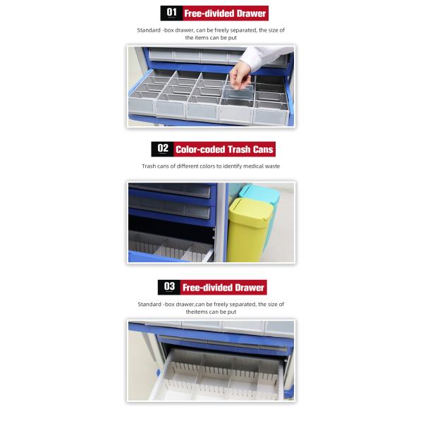 MN-DC003 ABS Plastic Anesthesia Emergency Clinical Medicine Hospital Trolley