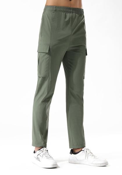                  Men′s Summer Thin Drawstring Hiking Pants Outdoor Loose Straight Leg Work Pants             
