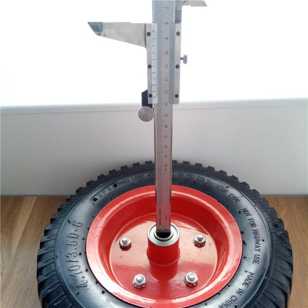 350-6 Red Steel Rim Pneumatic Trolley Wheels Rubber Pneumatic Sack Truck Wheels