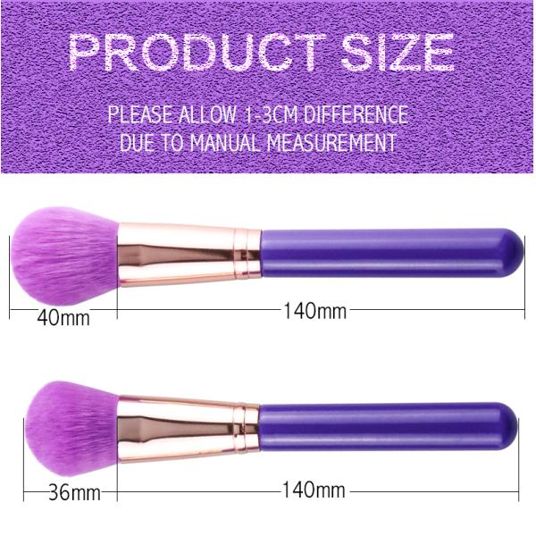 Wholesale Fashion Cosmetic Brush Cruelty Free Dark purple Wood Handle Brush With Bag