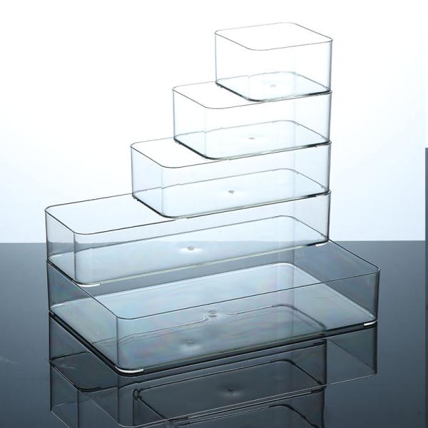 Stackable Refrigerator Organizer Bins Clear Kitchen Organizer Container Bins With Handles Plastic Bags For Pantry, Cabinets, Shelves, Drawer, Freezer - Food Safe