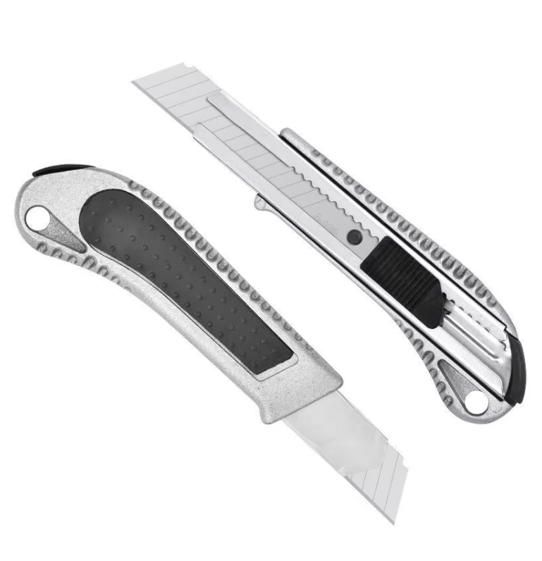 Robust Aluminum Utility Knife 18mm 9mm Snap Off Blades Heavy Duty