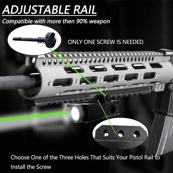 Prenda impermeable de rayo láser IPX4 del verde de la pistola/de la arma de mano linterna de 800 lúmenes