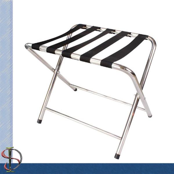 Hotel Chrome Luggage Rack / Folding Round Tube Luggage Rack / Heavy-duty Luggage Stand / Bedroom Luggage Stand