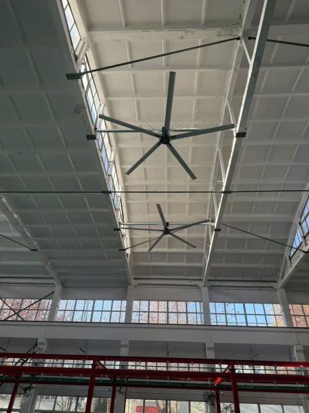 Variable Frequency Control HVLS Commercial Ceiling Fans 24ft For Manufacturing Plants