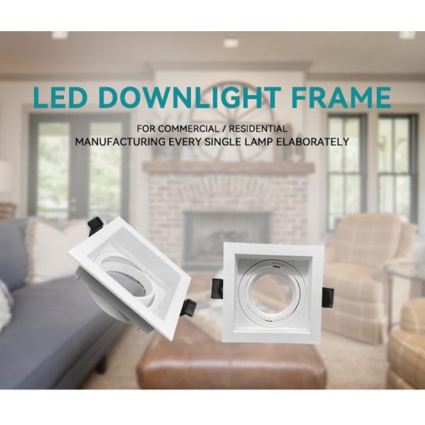 Aluminum Square Recessed Spotlight 90° Rotation 20° Tilt Deep Anti-Glare For Commercial Lighting