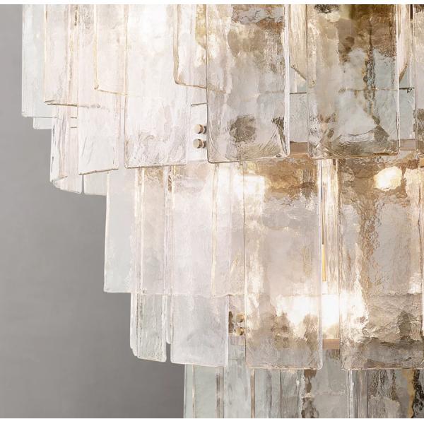 Медленное стекло Антикварная бронзовая отделка Винтажный фермерский дом Люстра 110-220V