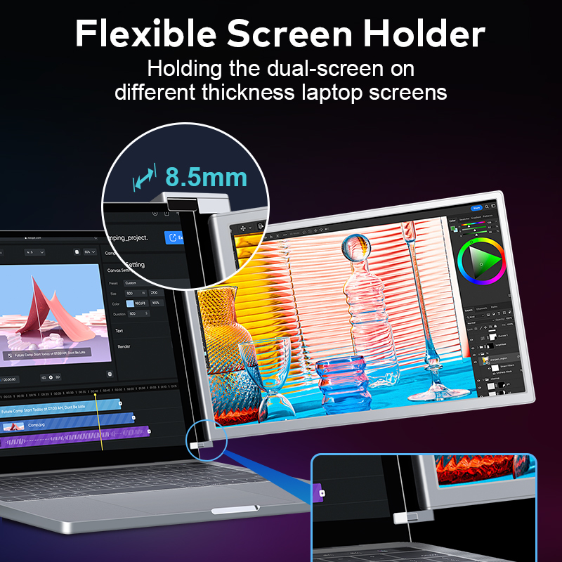 15.6In Portable Dual Monitor 1920*1080 16:9 Laptop 2nd Screen Portable