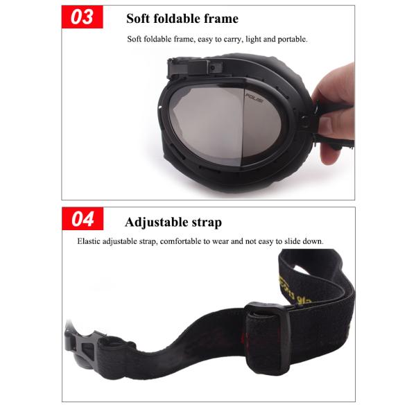 Vintage Style Motorcycle Glasses with Anti-fog and Eye Protection Features