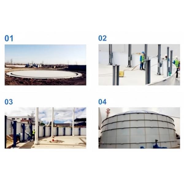 Tanques de agua de acero atornillados con revestimiento de vidrio para paneles de 3 mm ~ 18 mm para almacenamiento de aguas residuales industriales